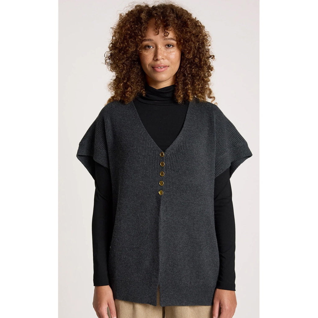 Cardigan - Berber Vest Cardigan Char
