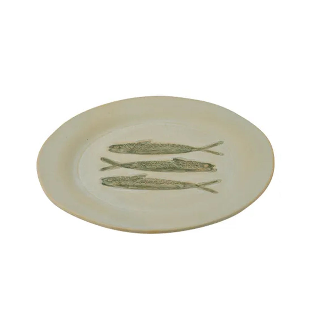Plate Riva Round  27.5cm - Ivory & Green