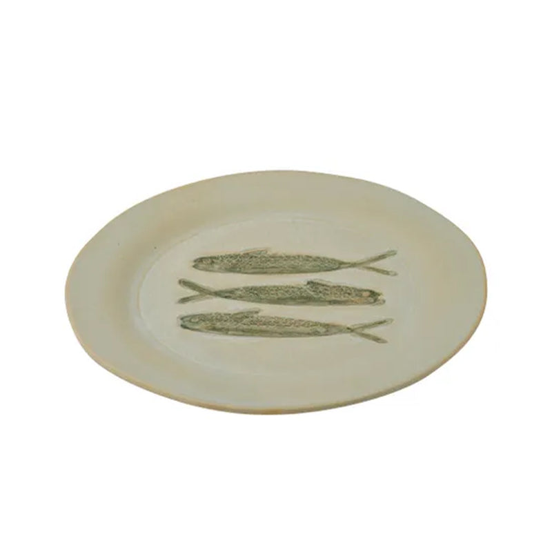Plate Riva Round  27.5cm - Ivory & Green