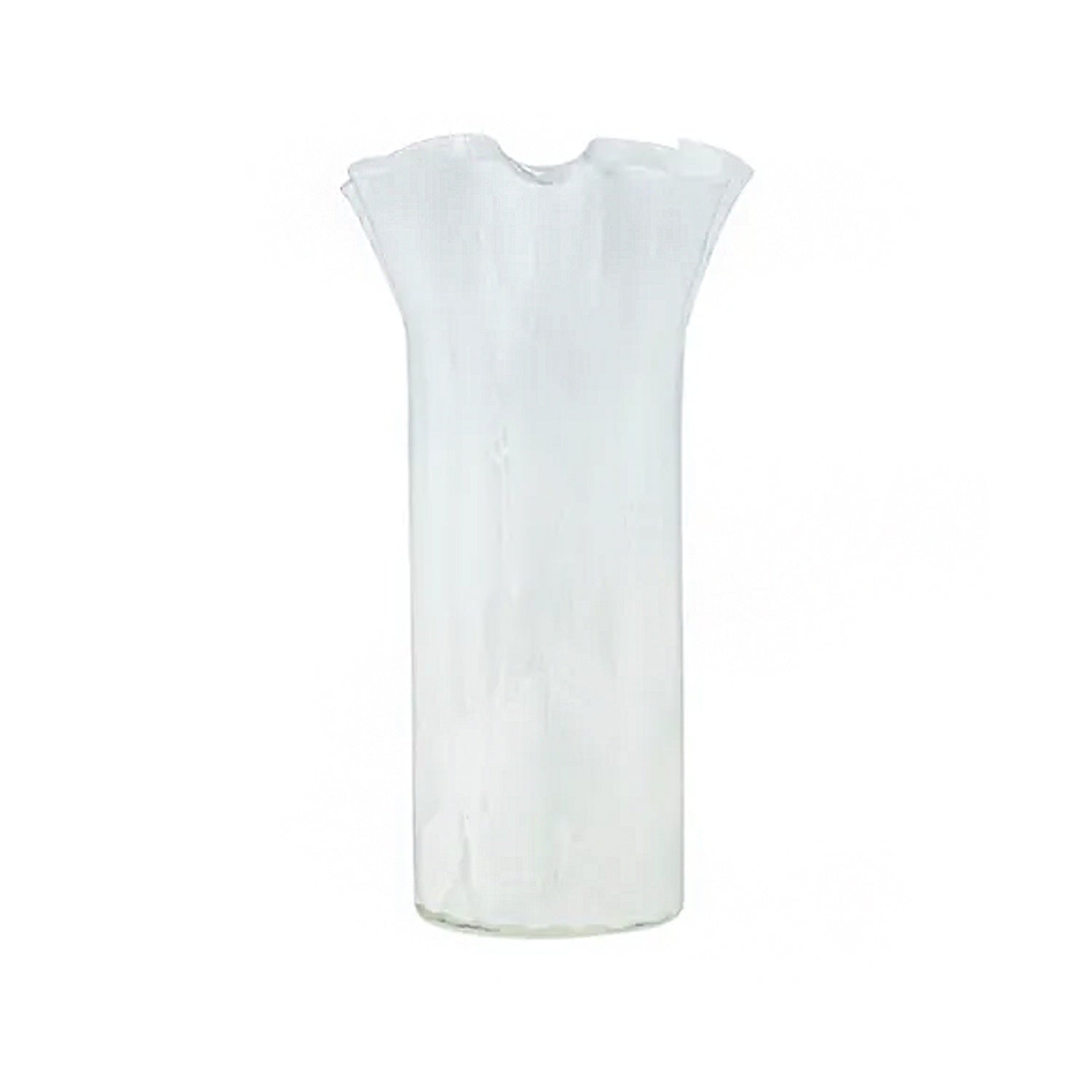 Vase Estuary Glass - Ivory/Blue (19.5x20cm)