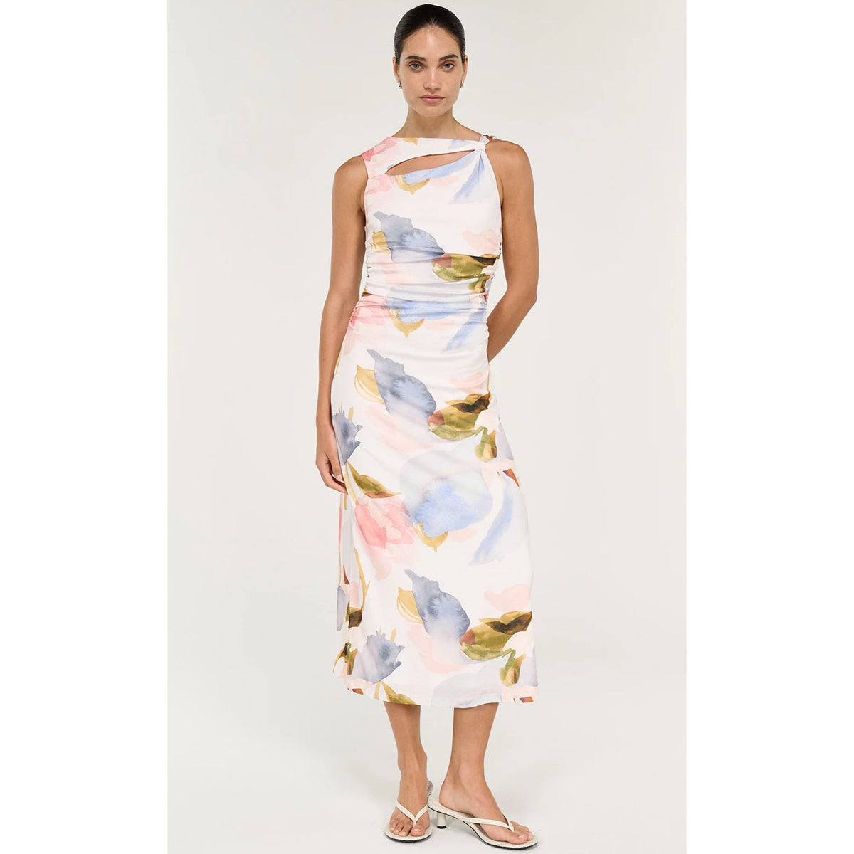 Dress Valea Midi Mesh - Watercolour Floral