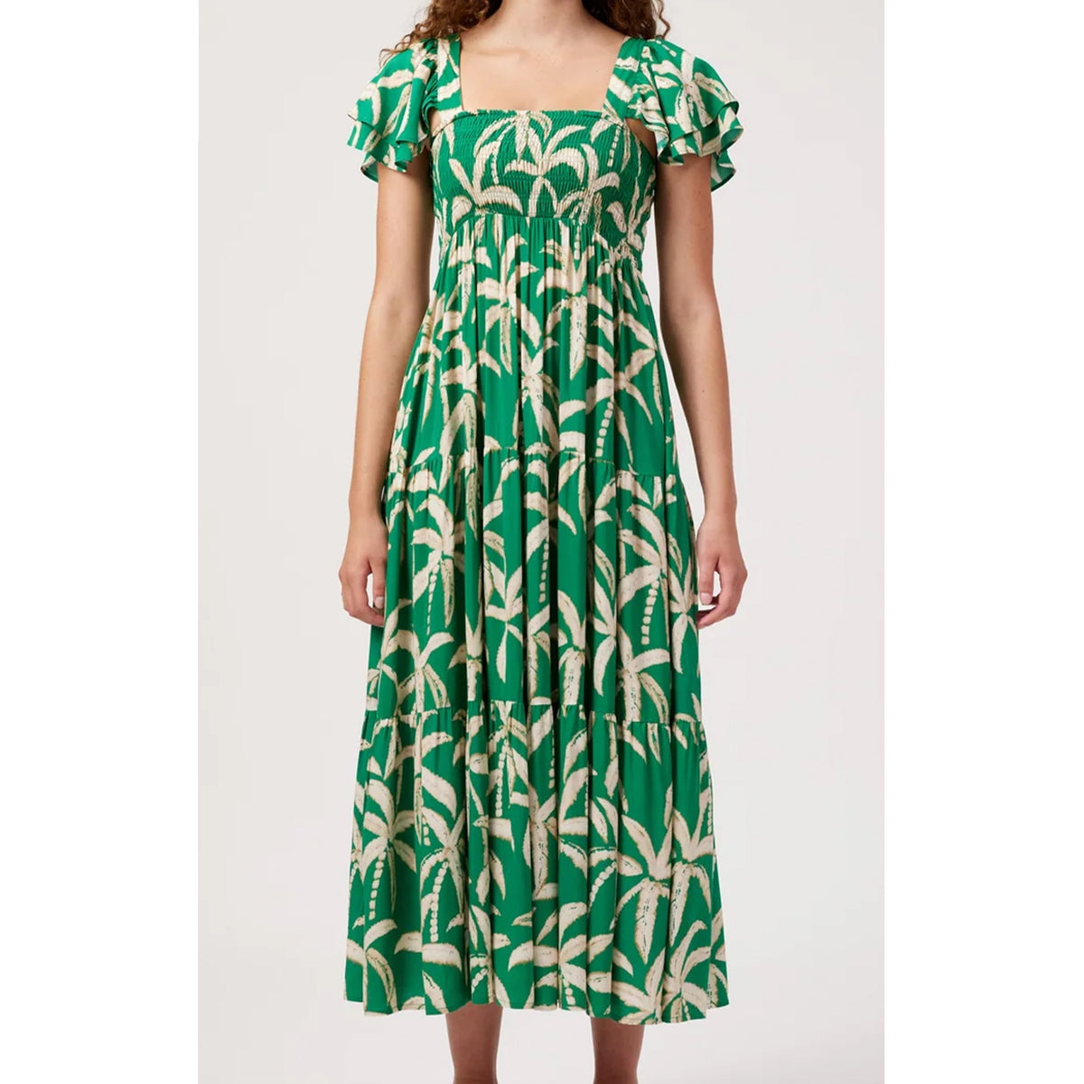Dress Shirred Maxi Congo - Palm