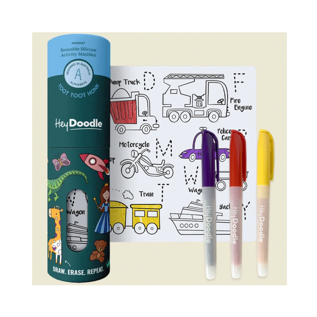 Hey Doodle Mini Mat - Toot Toot Honk