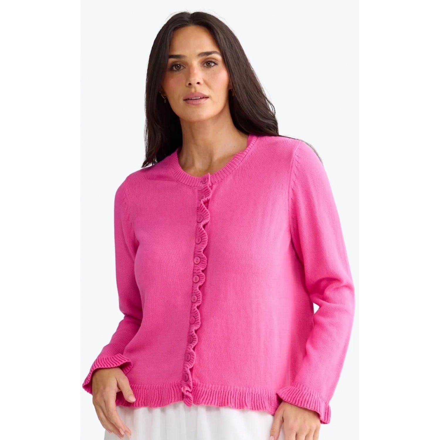 Cardi Lorrie Frill - Hot Pink