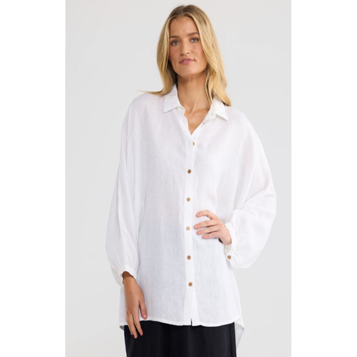 Top - Milano Shirt - White Linen