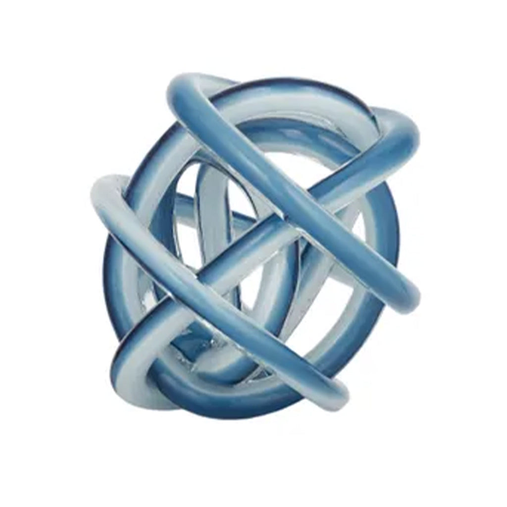Deco Ball Flinders Glass 14cm - Blue & White