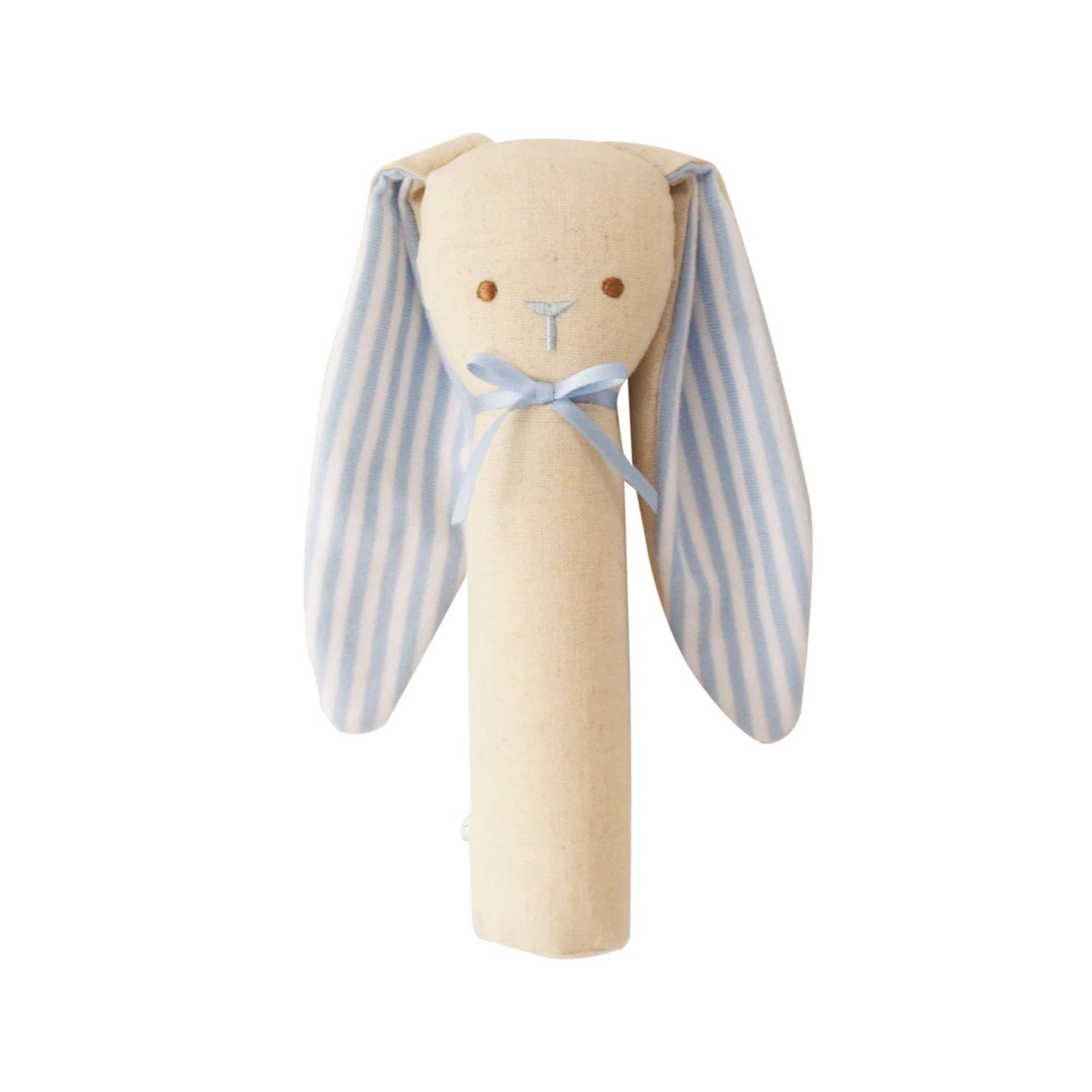 Squeaker Rattle Linen Bunny - Blue