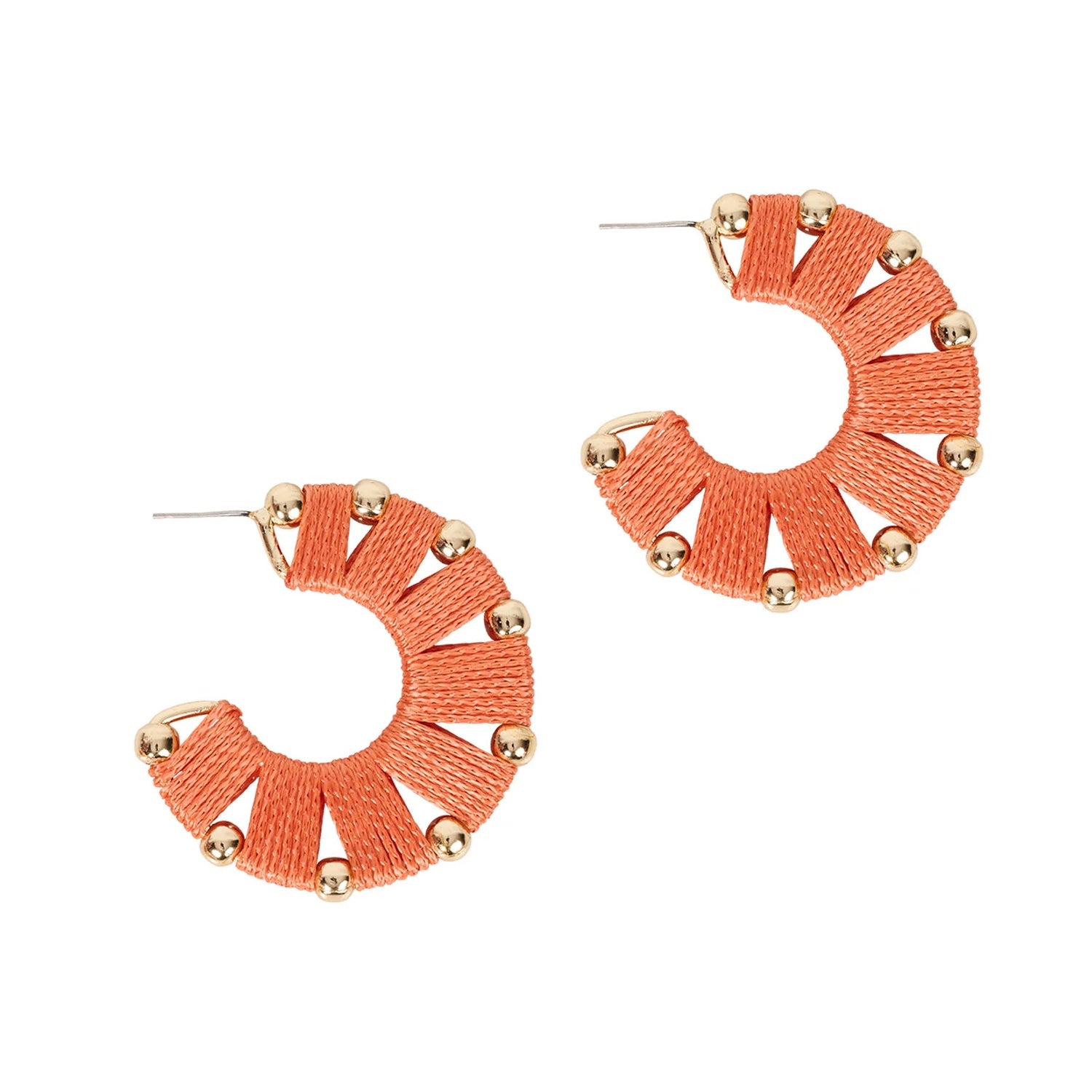 Earrings Capri Woven - Coral