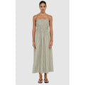 Dress Lisara Midi - Khaki & White