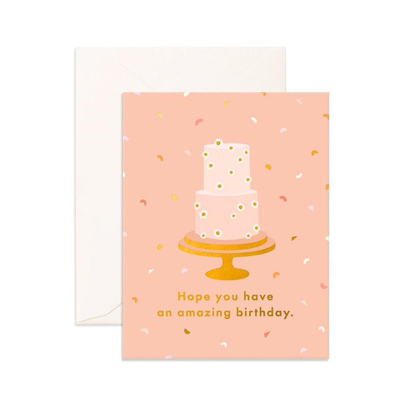 Card Birthday Cake Daisies