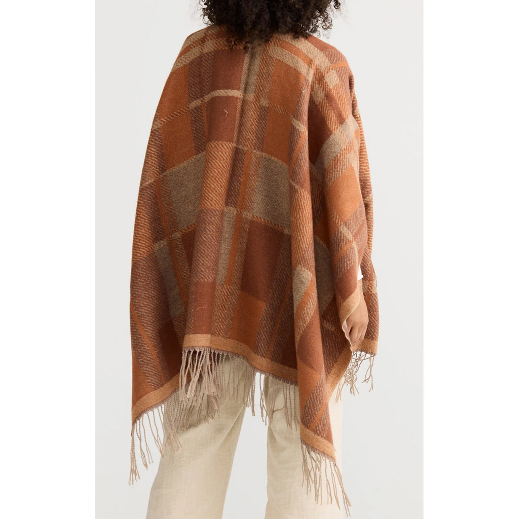 Knit Cape Leona - Amber Check