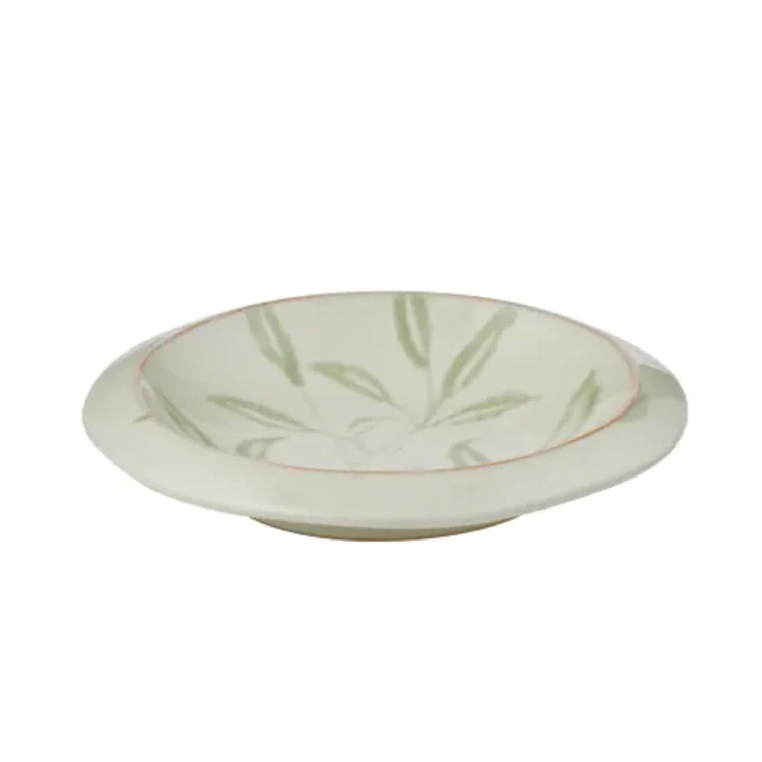 Platter Winslow Ceramic 30.5x5cm Nat/Grn