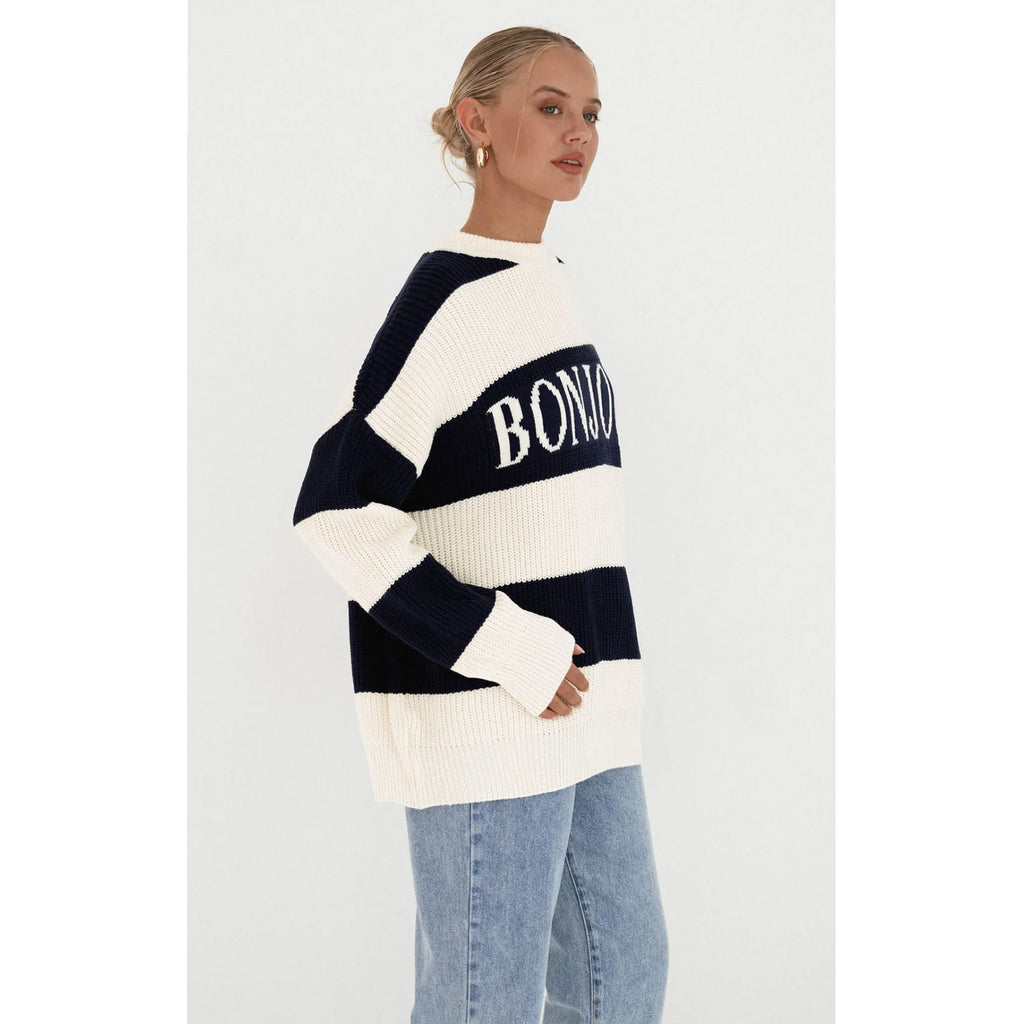 Knit Jumper Bonjour - Black & White