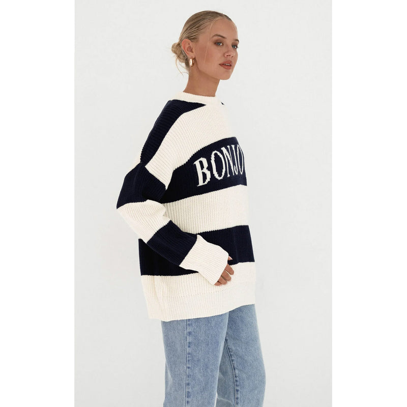 Knit Jumper Bonjour - Black & White