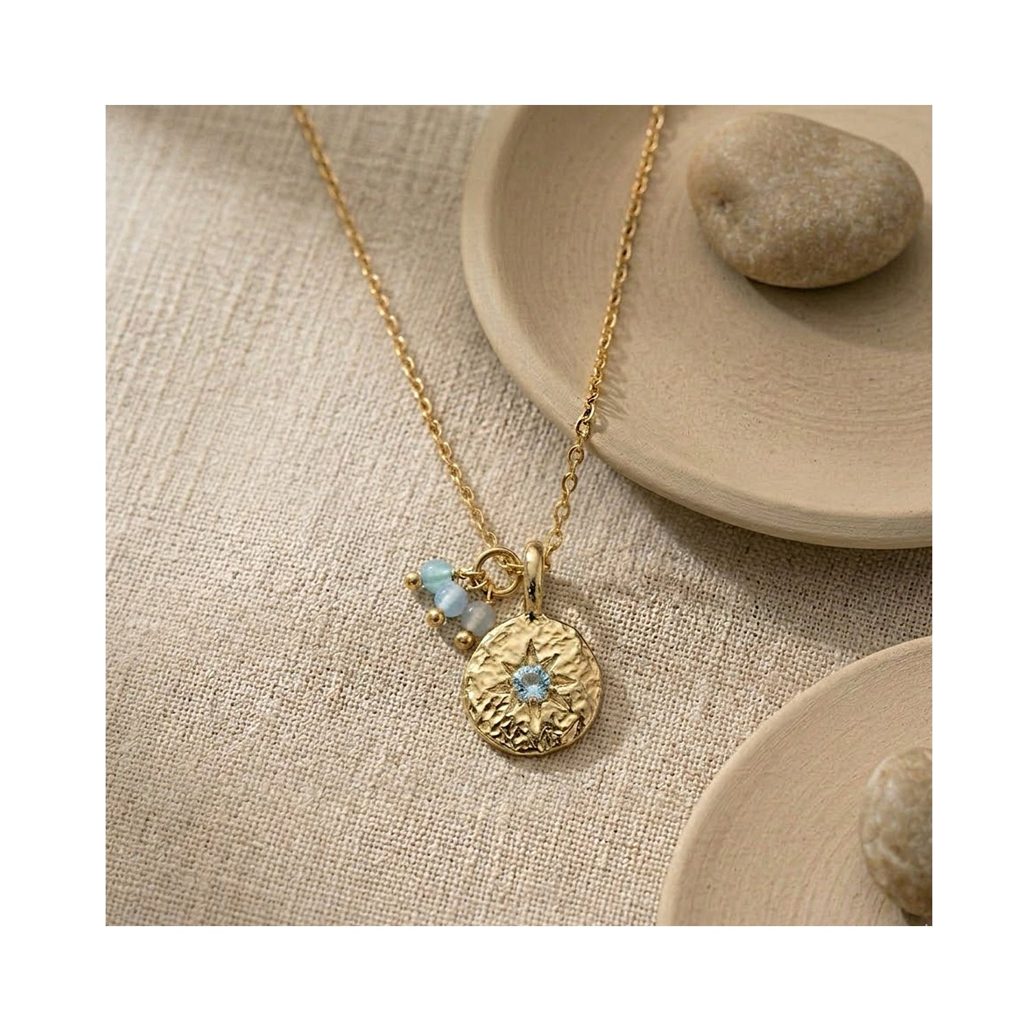 Necklace March Birthstone - Inner Compass Aquamarine