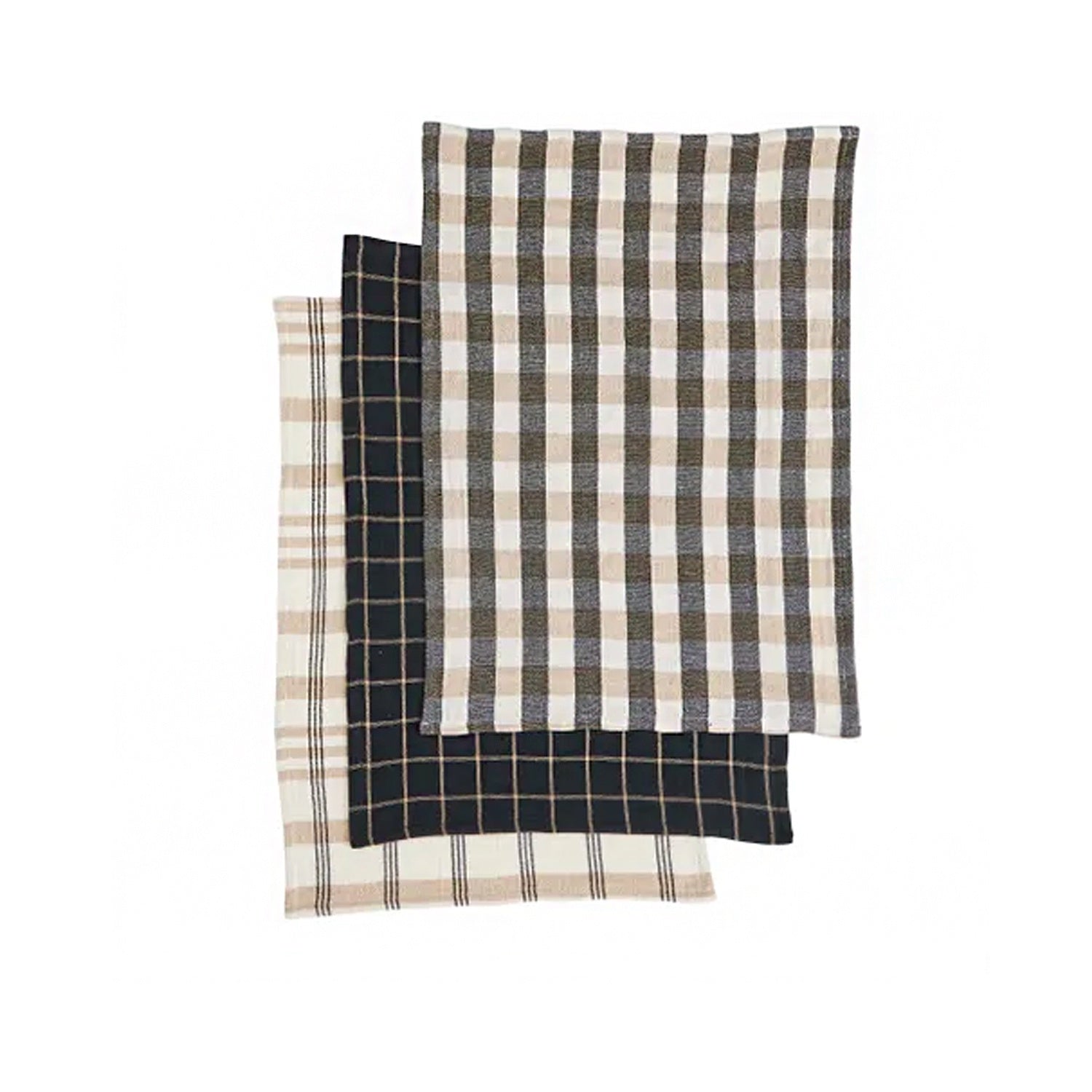 Tea Towel Kit S/3 Recycled Cotton - Bk (50x70cm)
