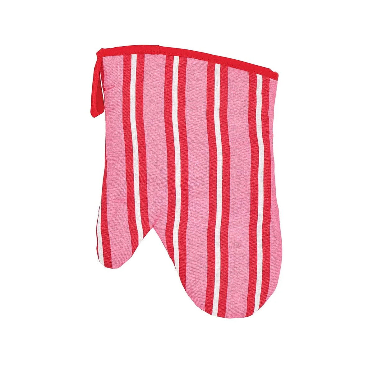 Oven Mit - Red Pink Stripe