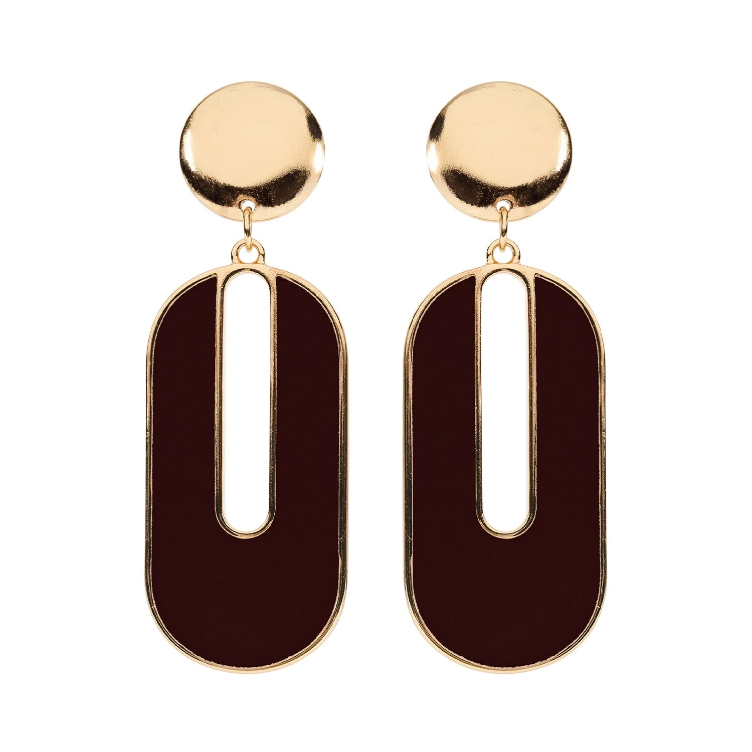 Earring Amira Oval - Mahogany