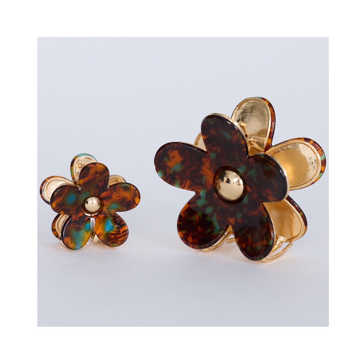 Hair Claw Flora Set of 2 - Brown