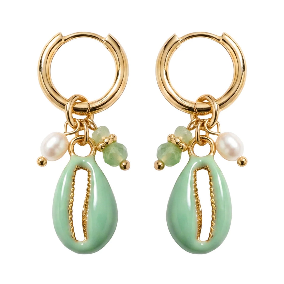 Earring Positano Cowrie - Mint