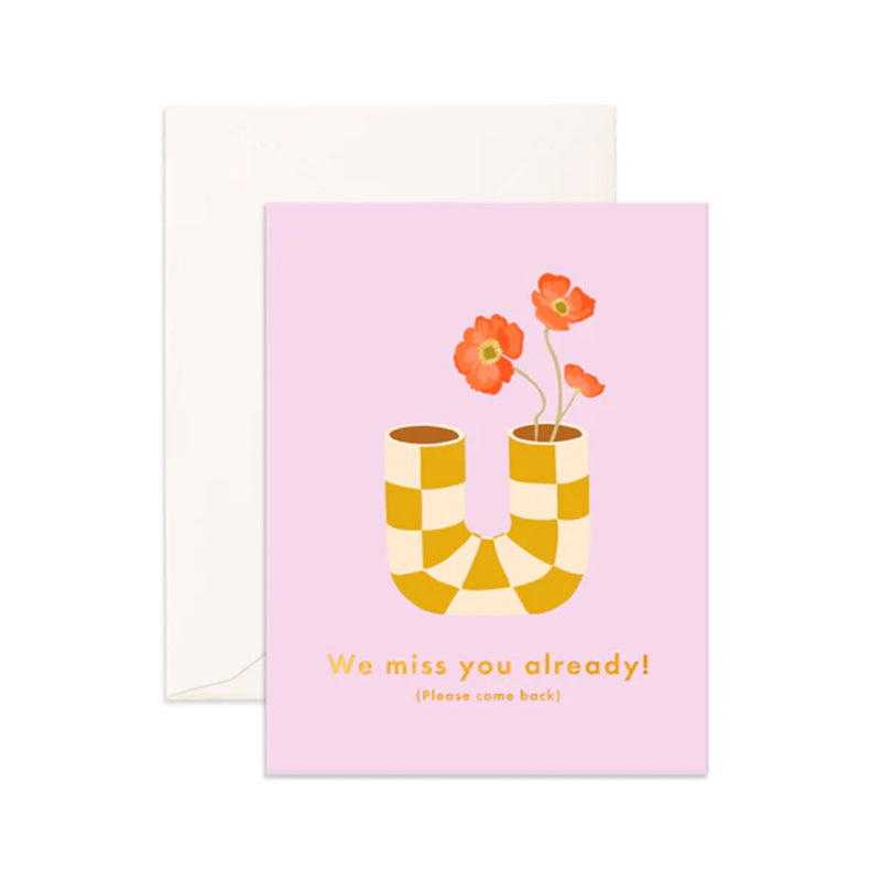 Card Miss You Pipe Vase