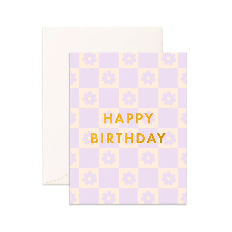 Card Lilac Daisy Grid