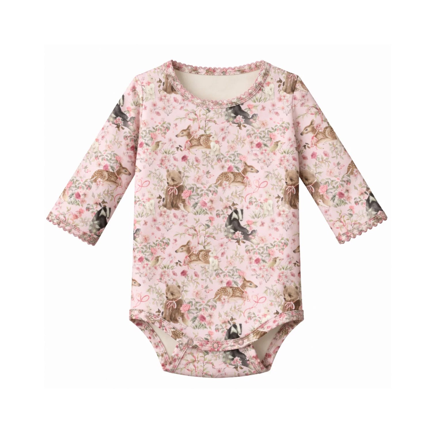 Bodysuit Bamboo LS - Baby Animals