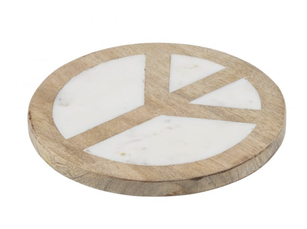 Trivet Peace Mango Wood