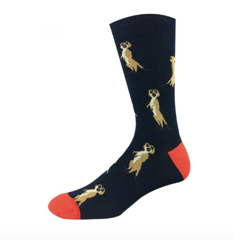 Mens Bamboo Socks Meerkat
