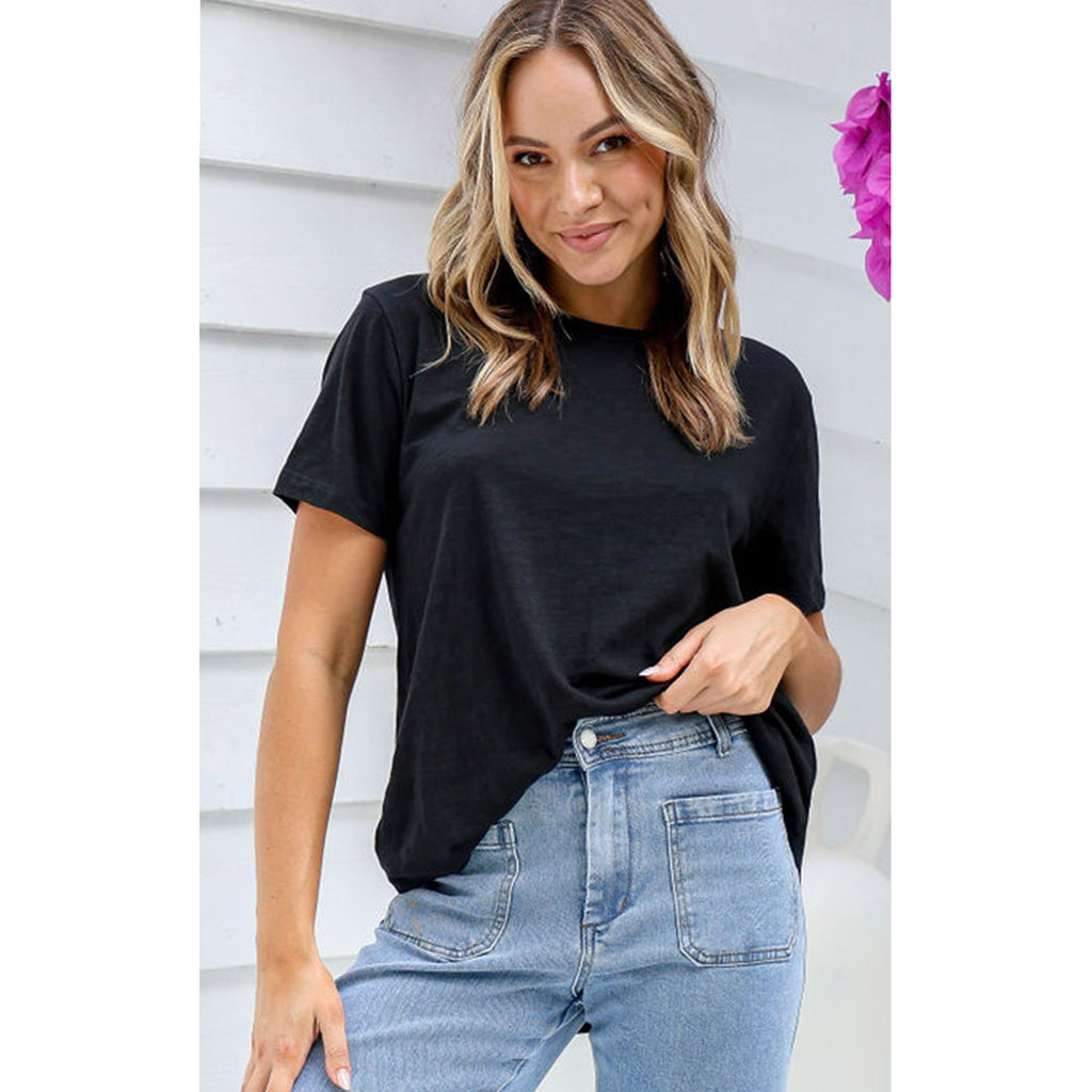 Top Cotton Tee - Black