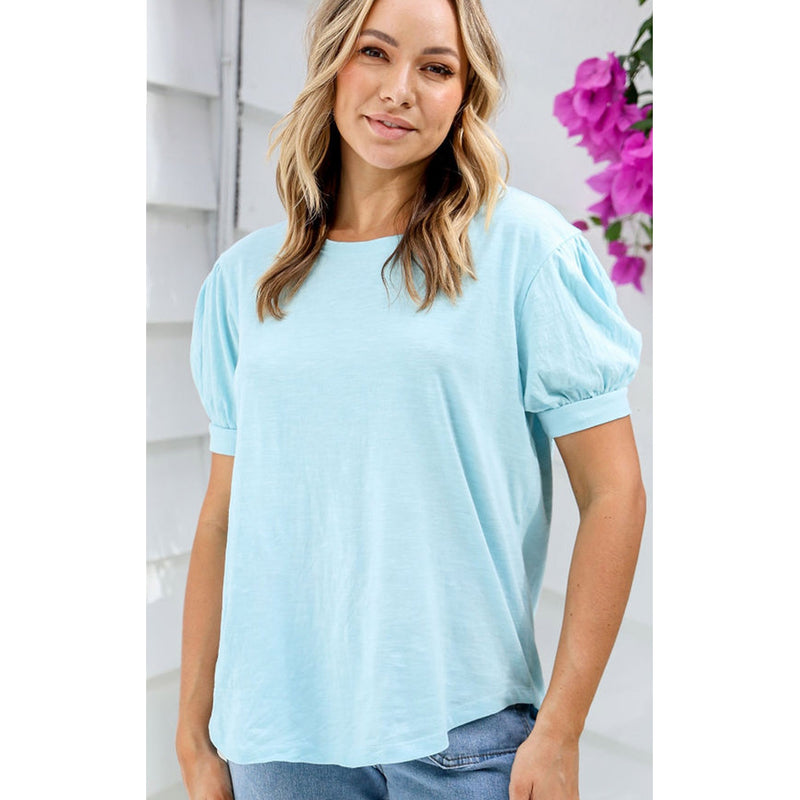 Top Puff Sleeve Tee - Blue