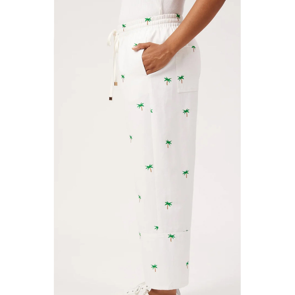Pant Mauritius Embroidered Denim - White