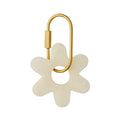 Keyring Resin Flower Ivory