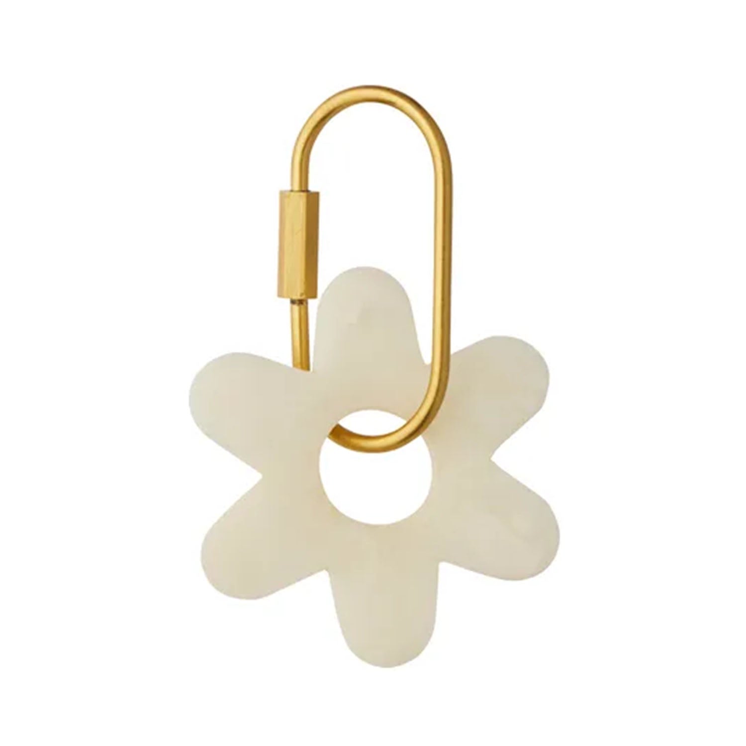 Keyring Resin Flower Ivory