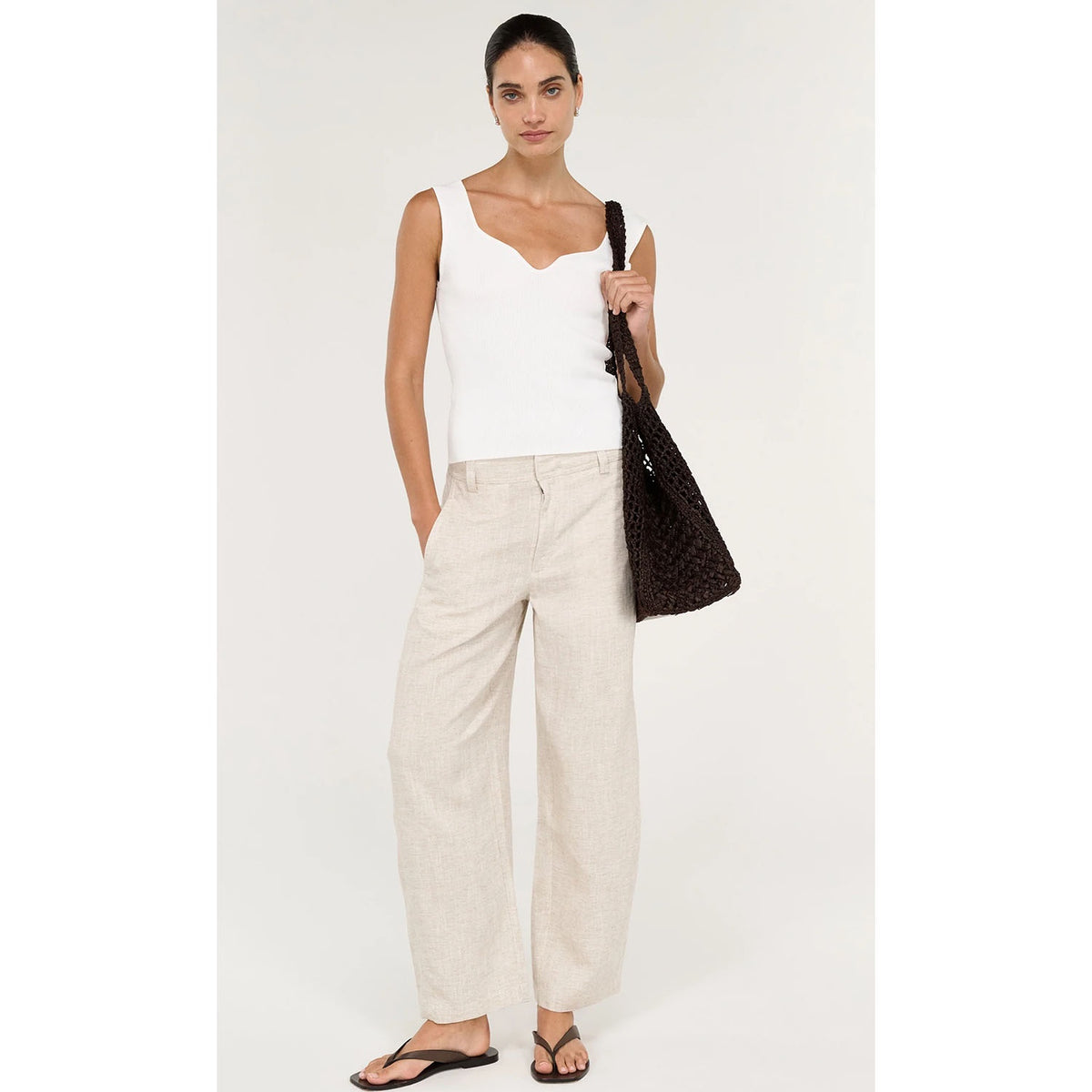 Pant Neve Barrel Leg - Linen Oat