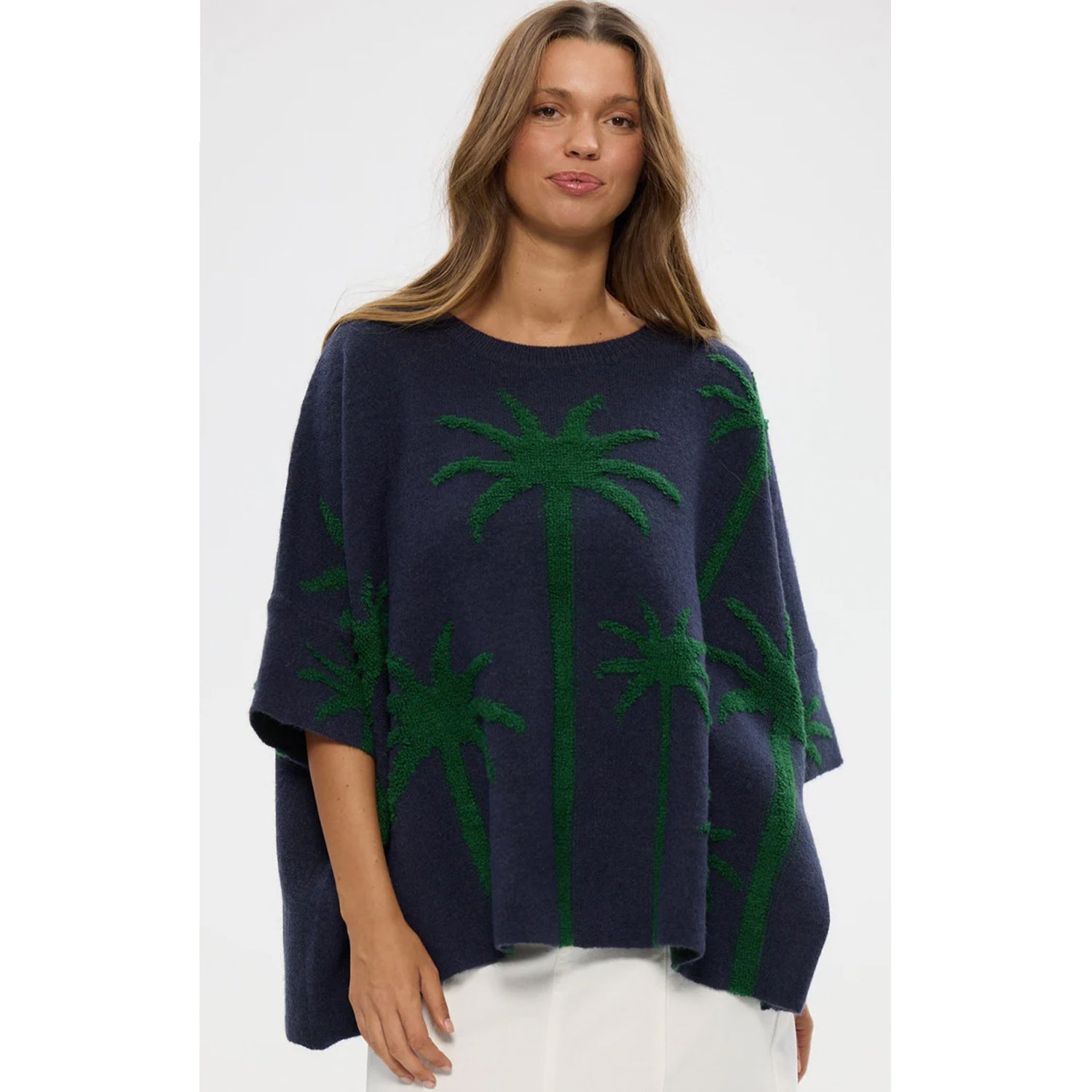 Knit Palm Cove OS - Navy