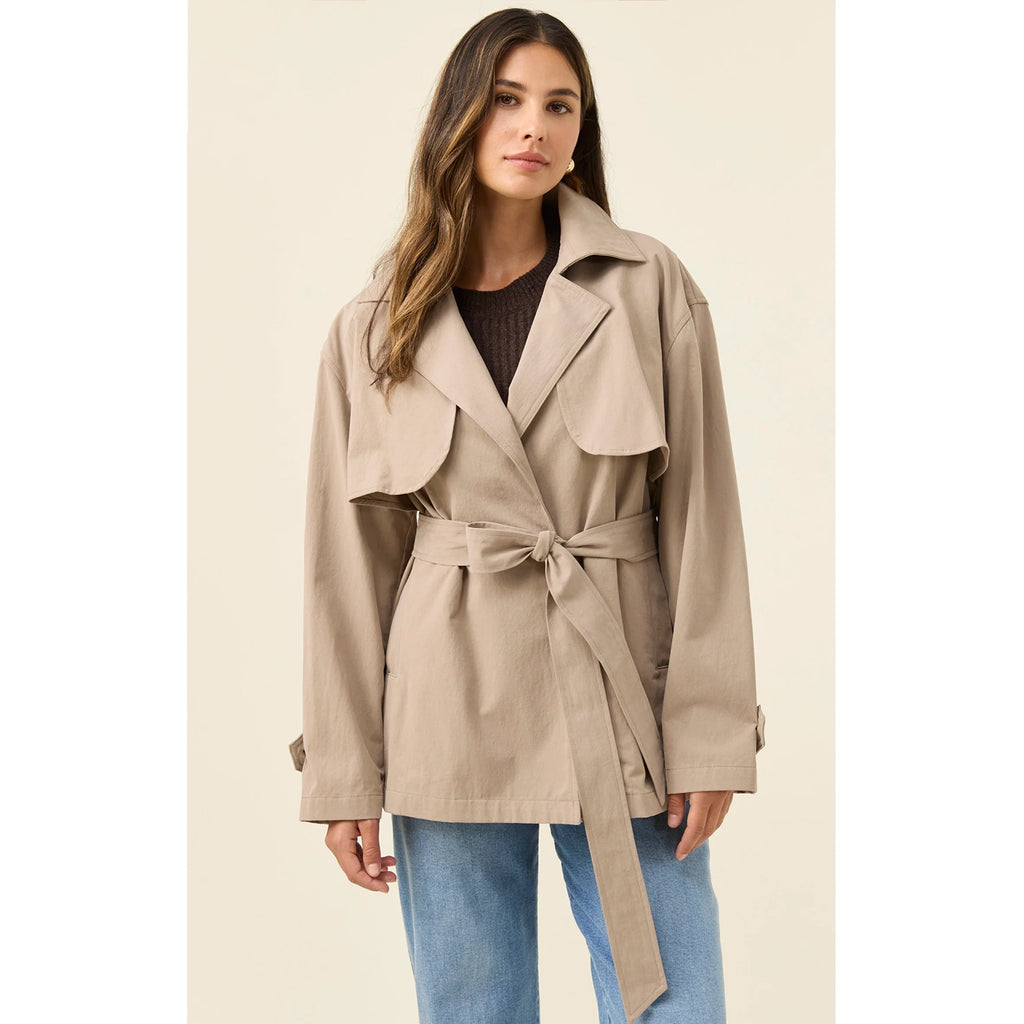 Coat Farida Cropped Trench - Stone