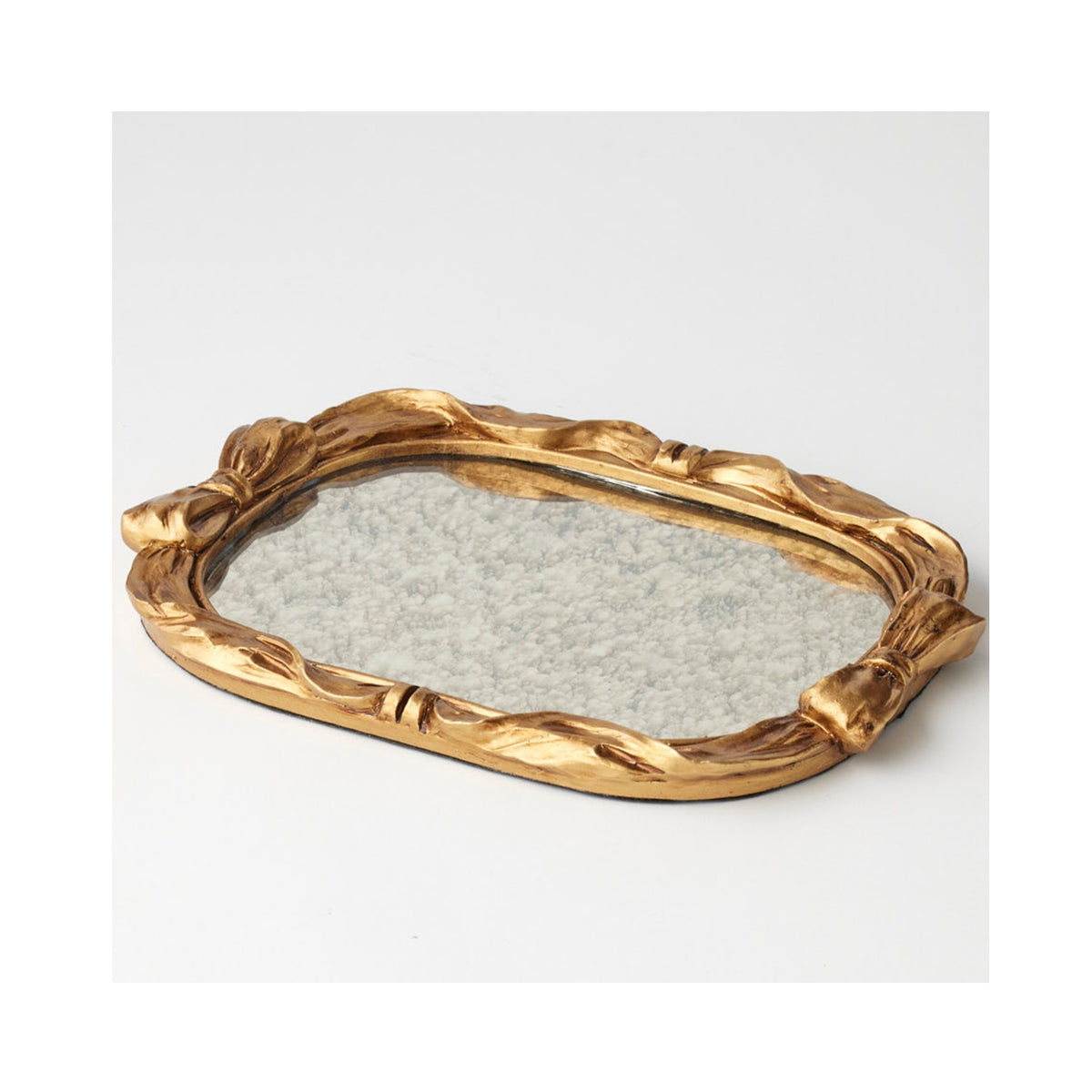 Tray Bow Mirrored Large - Antique Gold