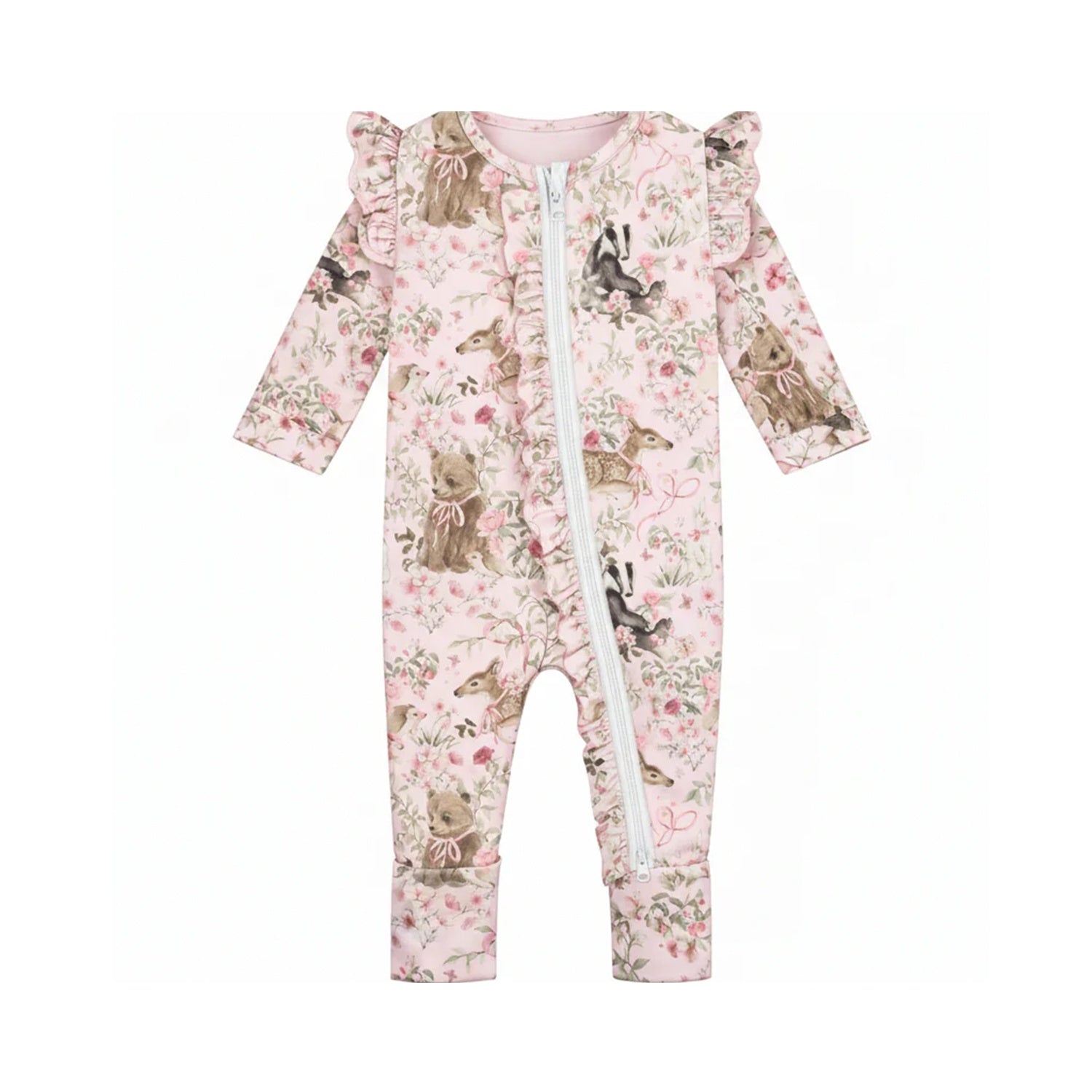 Zipsuit Bamboo - Baby Animals