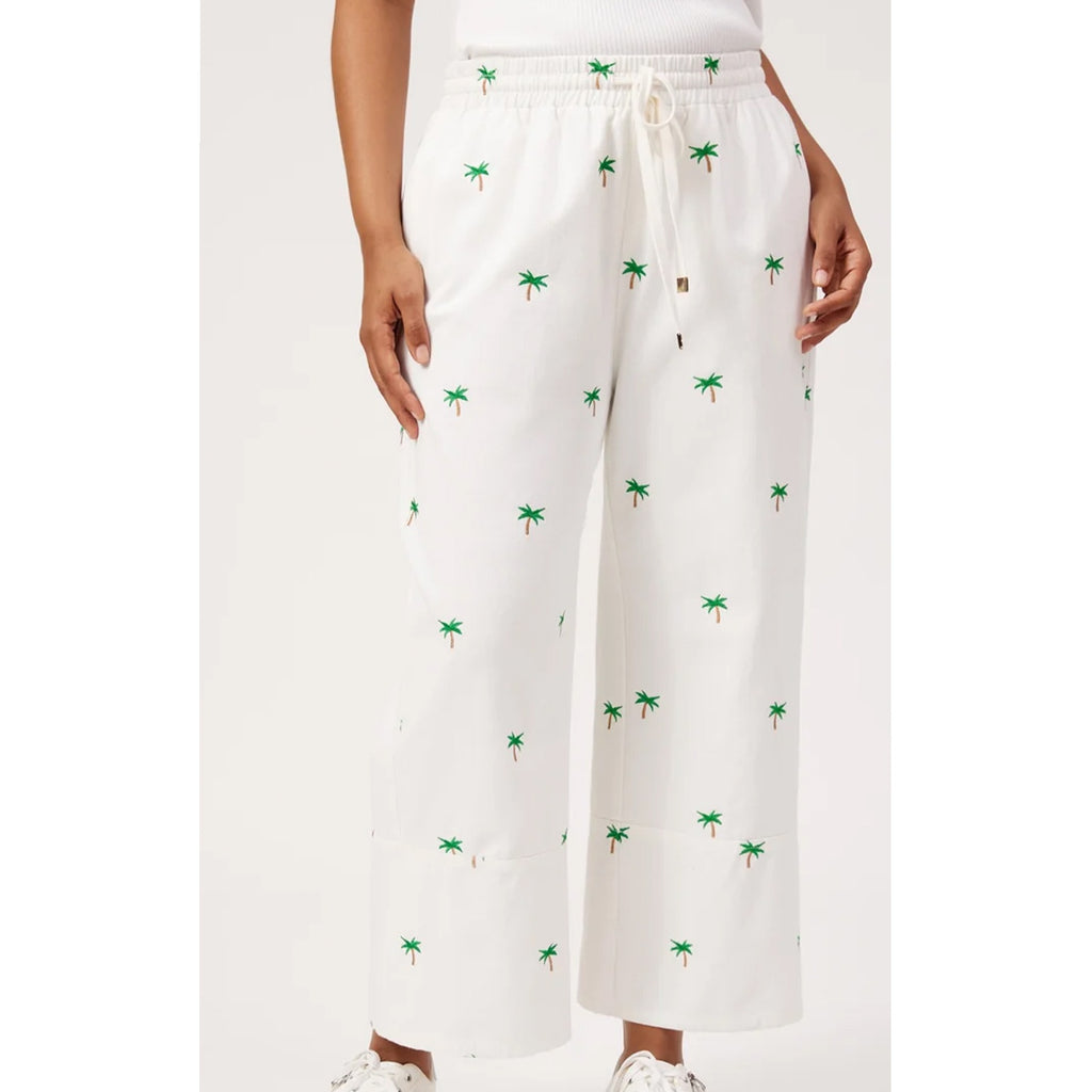 Pant Mauritius Embroidered Denim - White