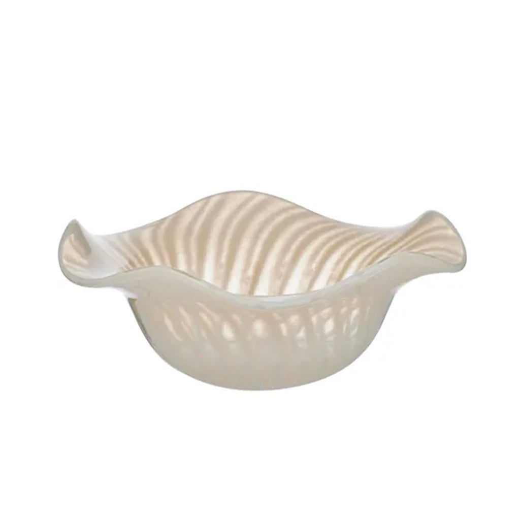 Bowl Francine Glass 30x13cm - Clear/Ivory