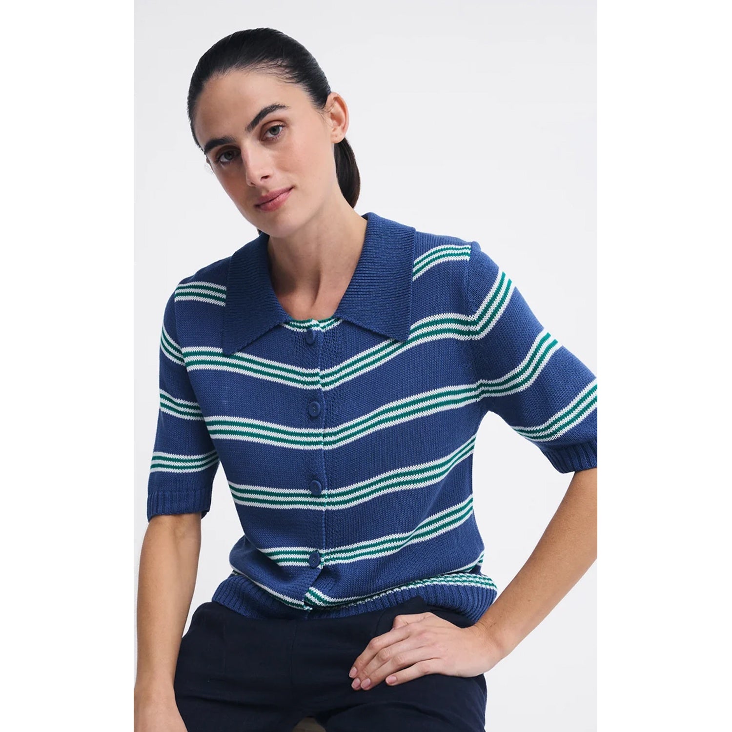 Top Spring Button Top - Stripe