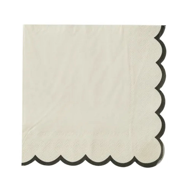 Napkin 3 Ply - Halcyon - Ivory & Black