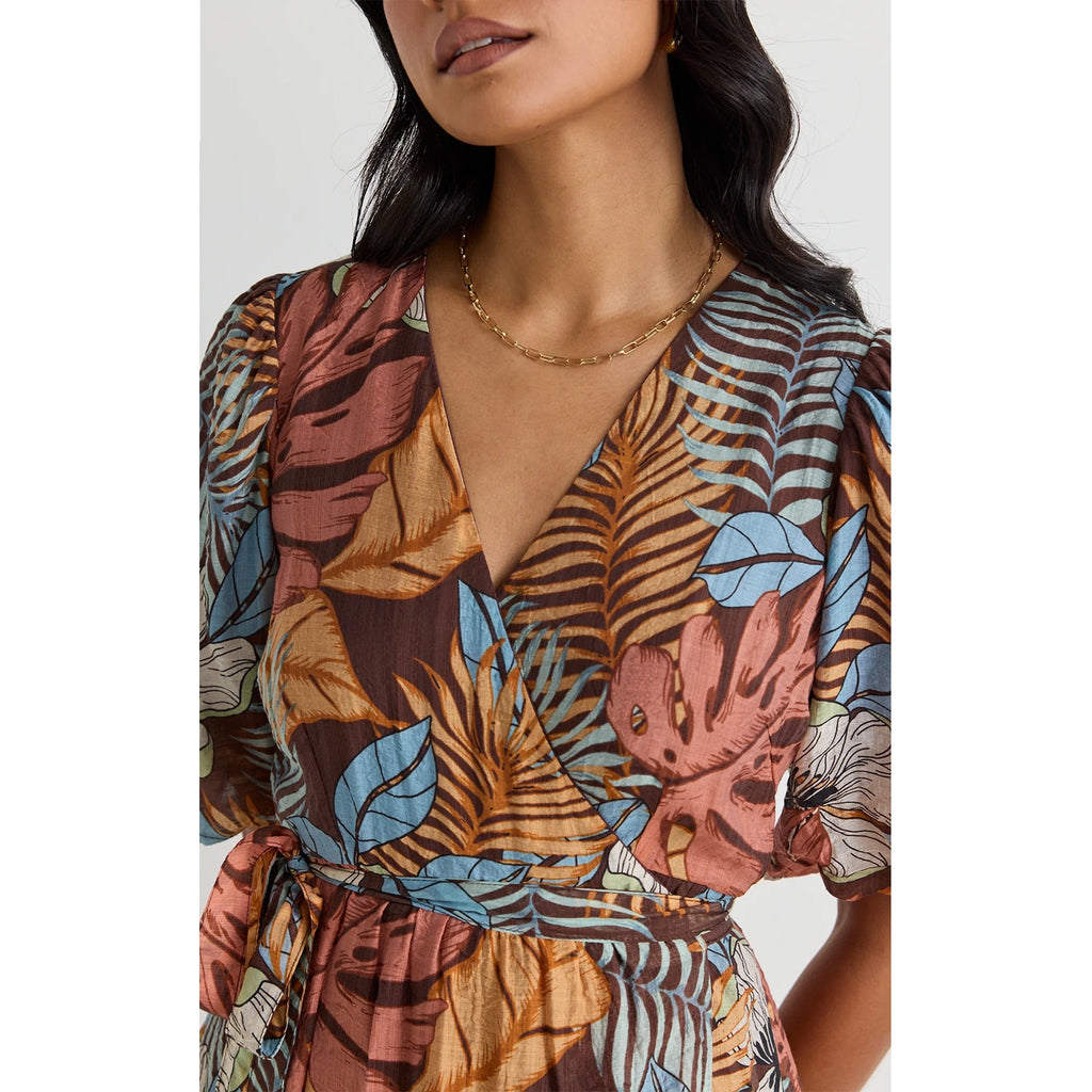 Dress Ocean Wrap - Tropical Chocolate Print