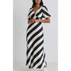 Dress Amora Midi- Black White Stripe