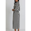 Dress Cyprus Midi - Black & White Stripe