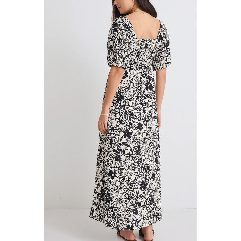 Dress Endearing Midi - Cream & Black Floral