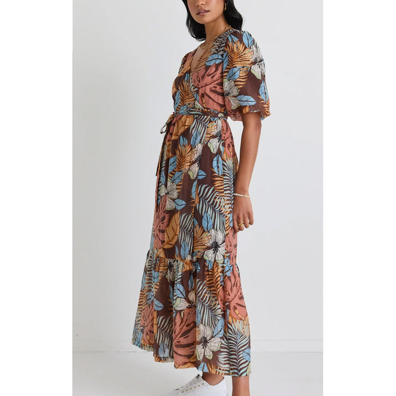 Dress Ocean Wrap - Tropical Chocolate Print