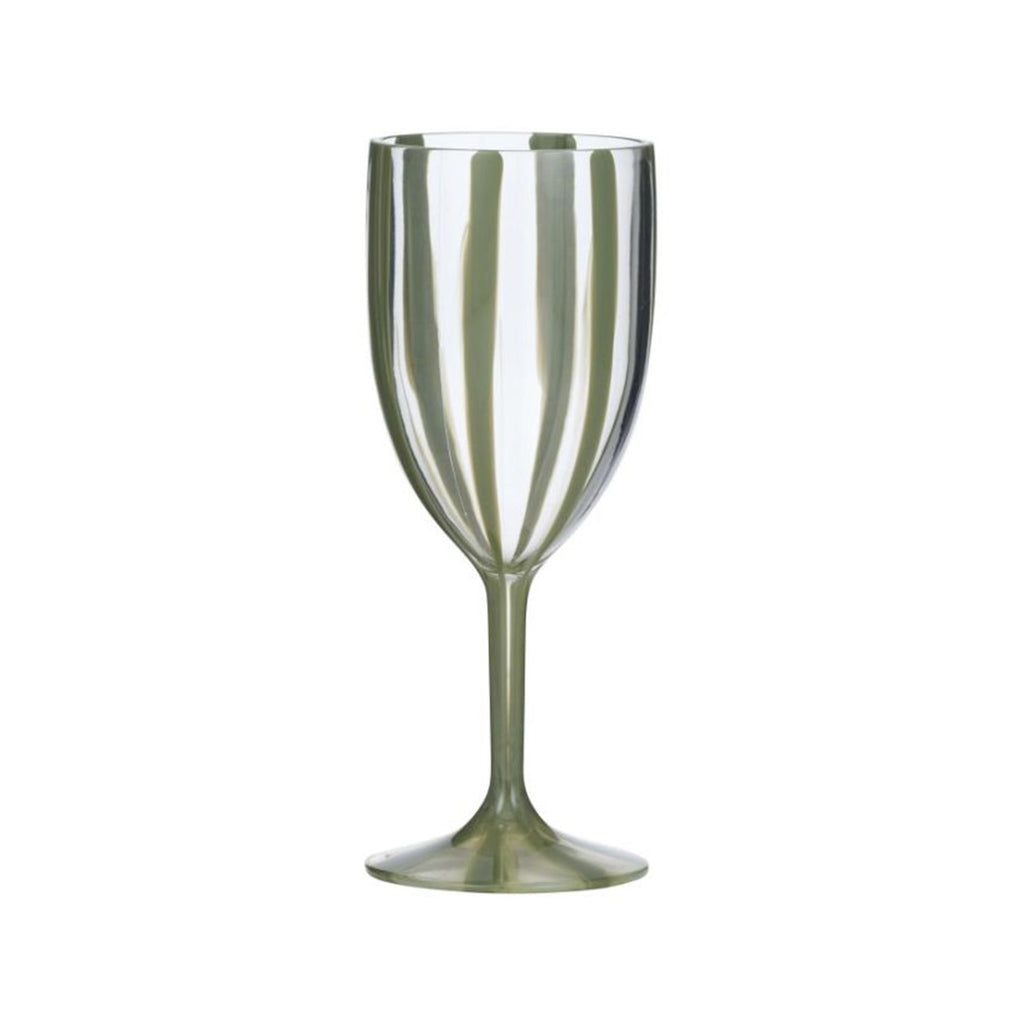 Wine Glass Acrylic Cabana - Olive