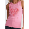 Top Ace Of Hearts Ribbed Tank - Pink Wash